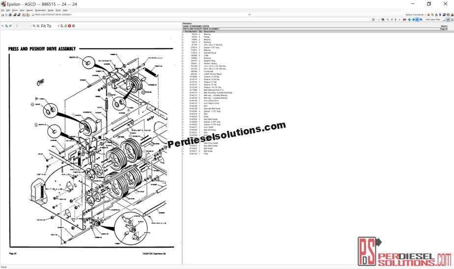 hesston 530 round baler parts diagram