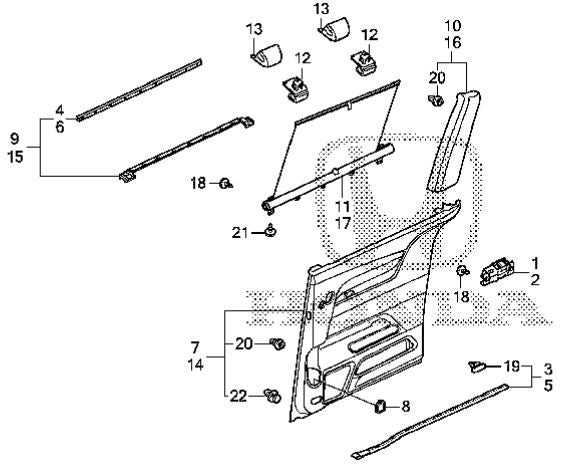 honda odyssey sliding door parts diagram