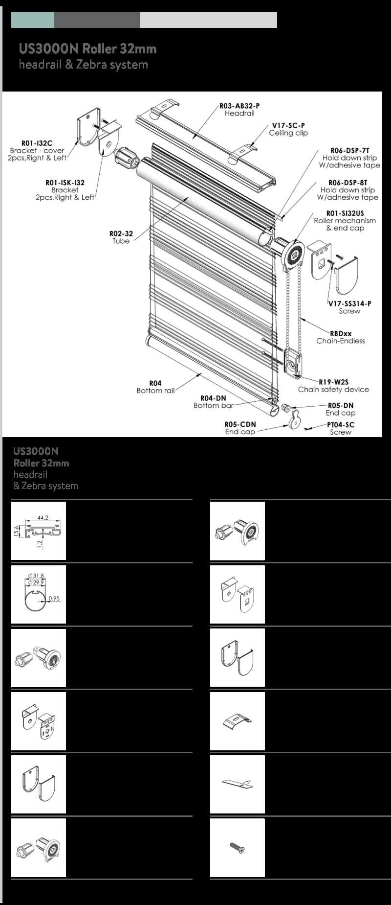 hunter douglas silhouette parts diagram