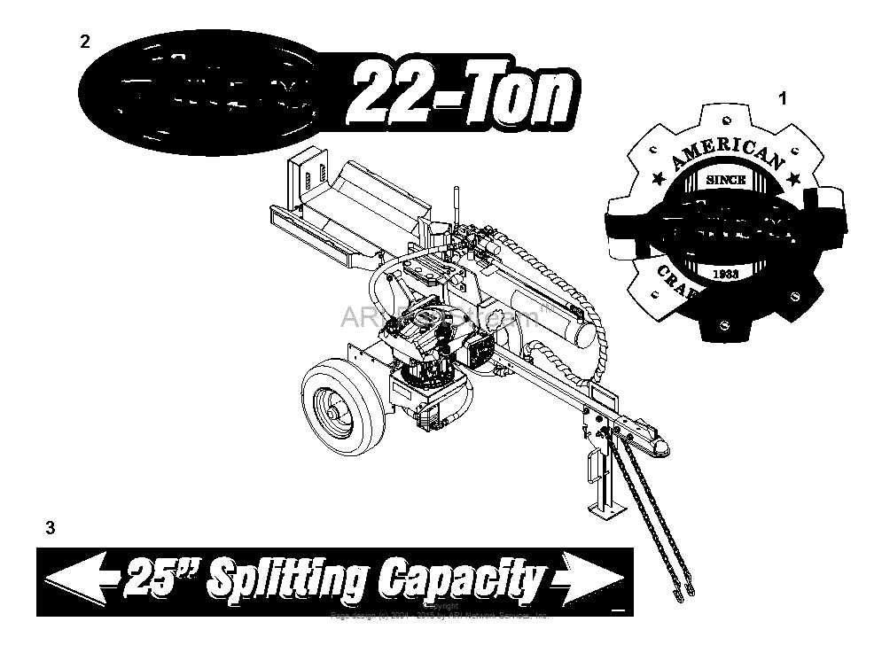 huskee 22 ton log splitter parts diagram