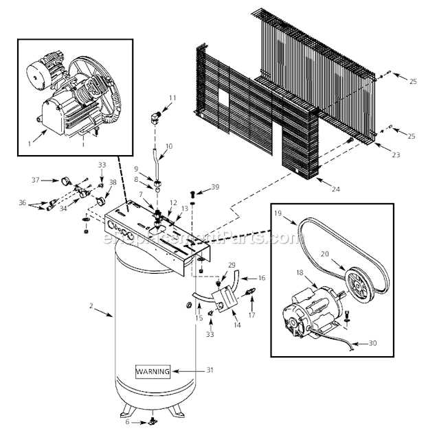 husky air compressor parts diagram