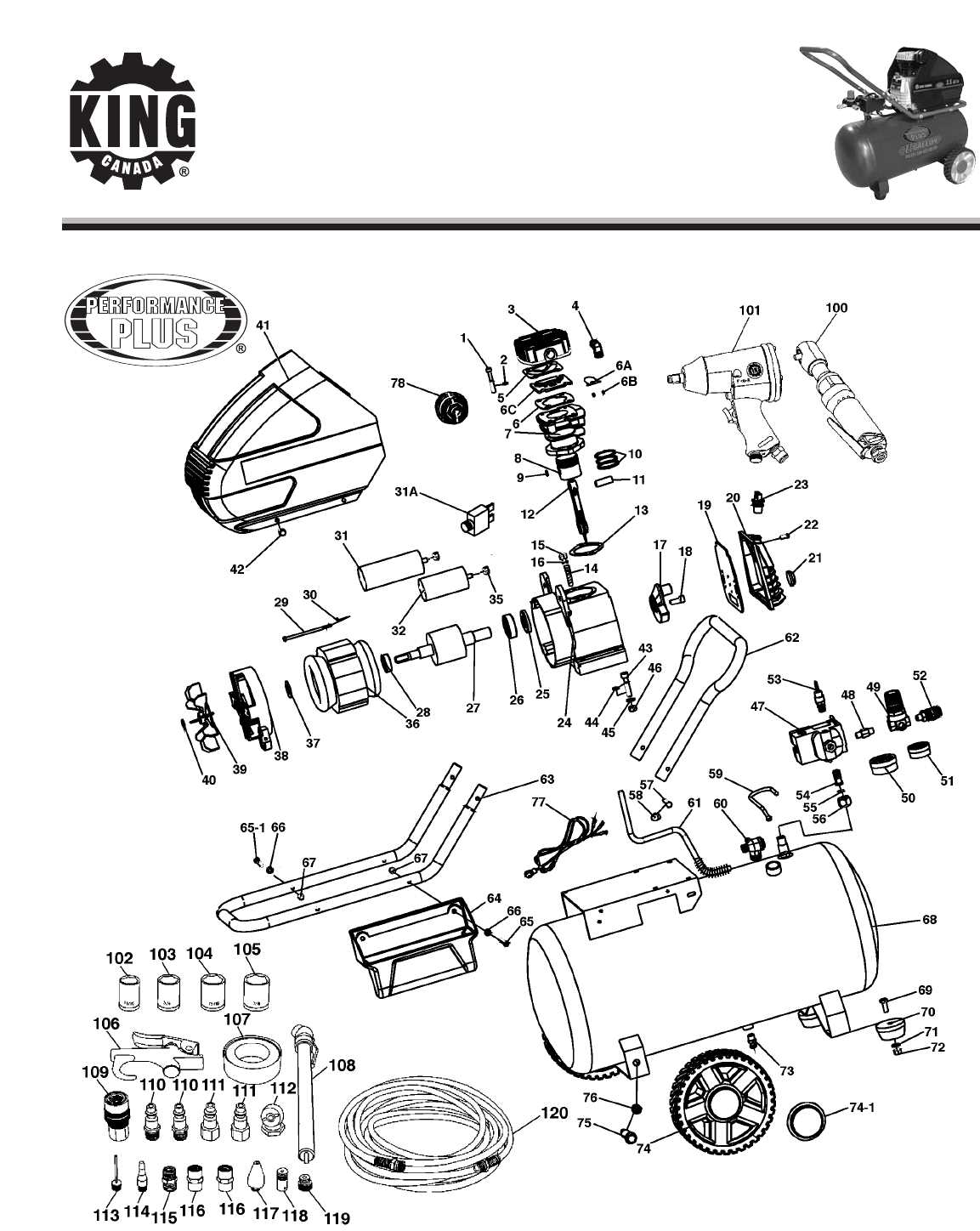 husky air compressor parts diagram