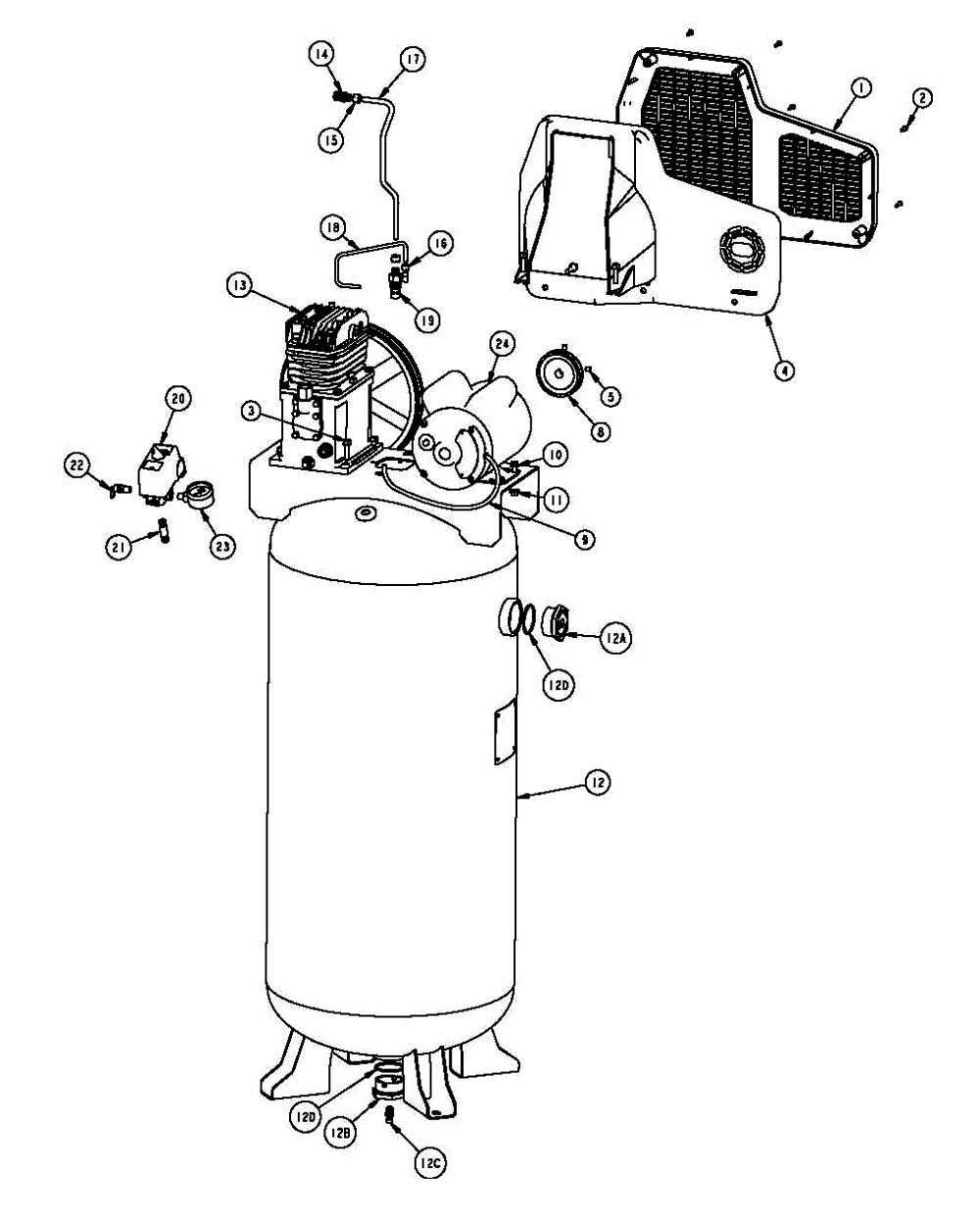 husky compressor parts diagram