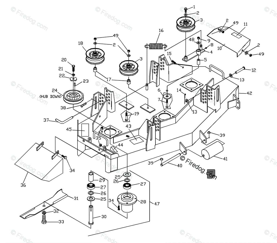 husqvarna 42 inch mower deck parts diagram