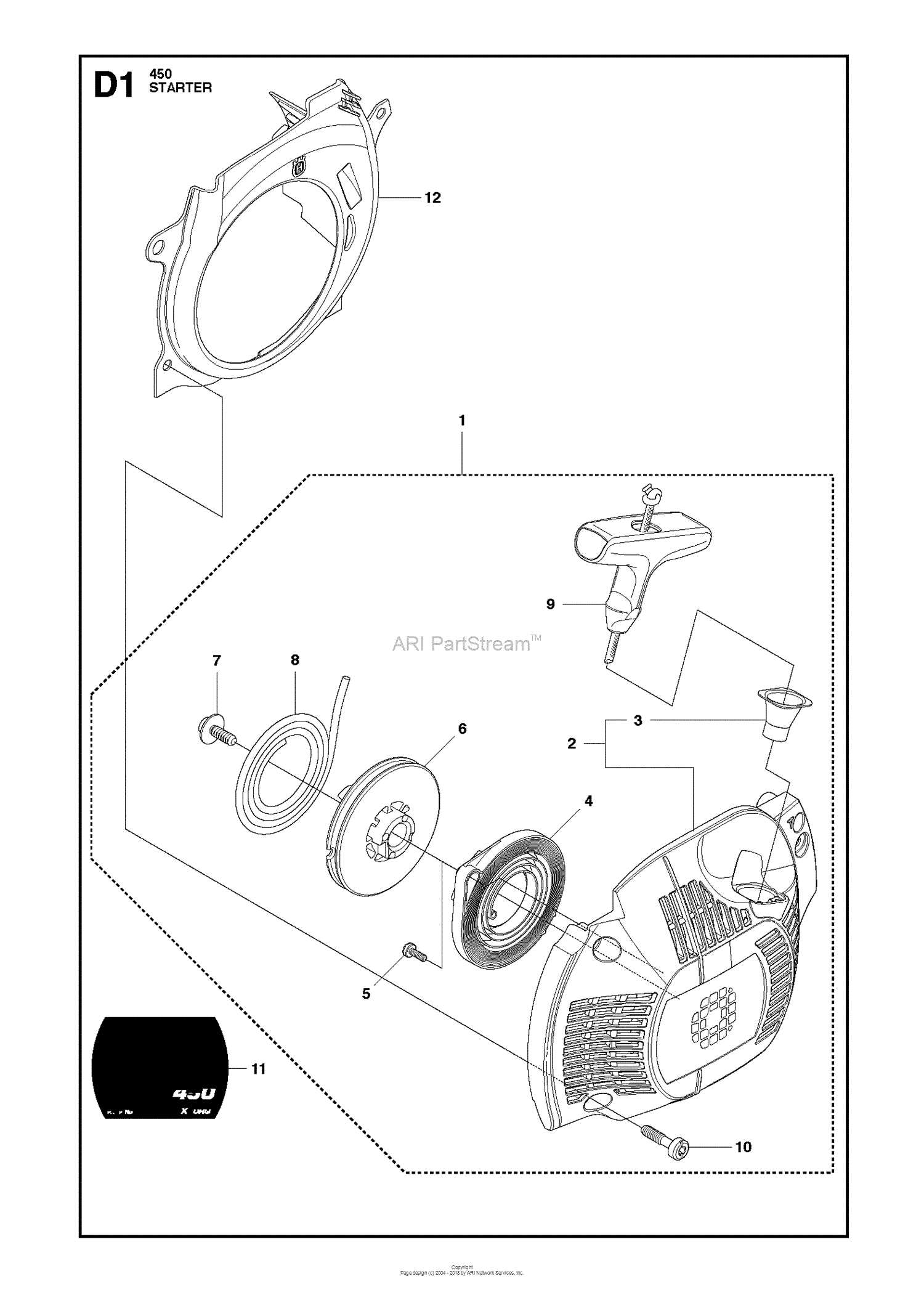 husqvarna 450 chainsaw parts diagram