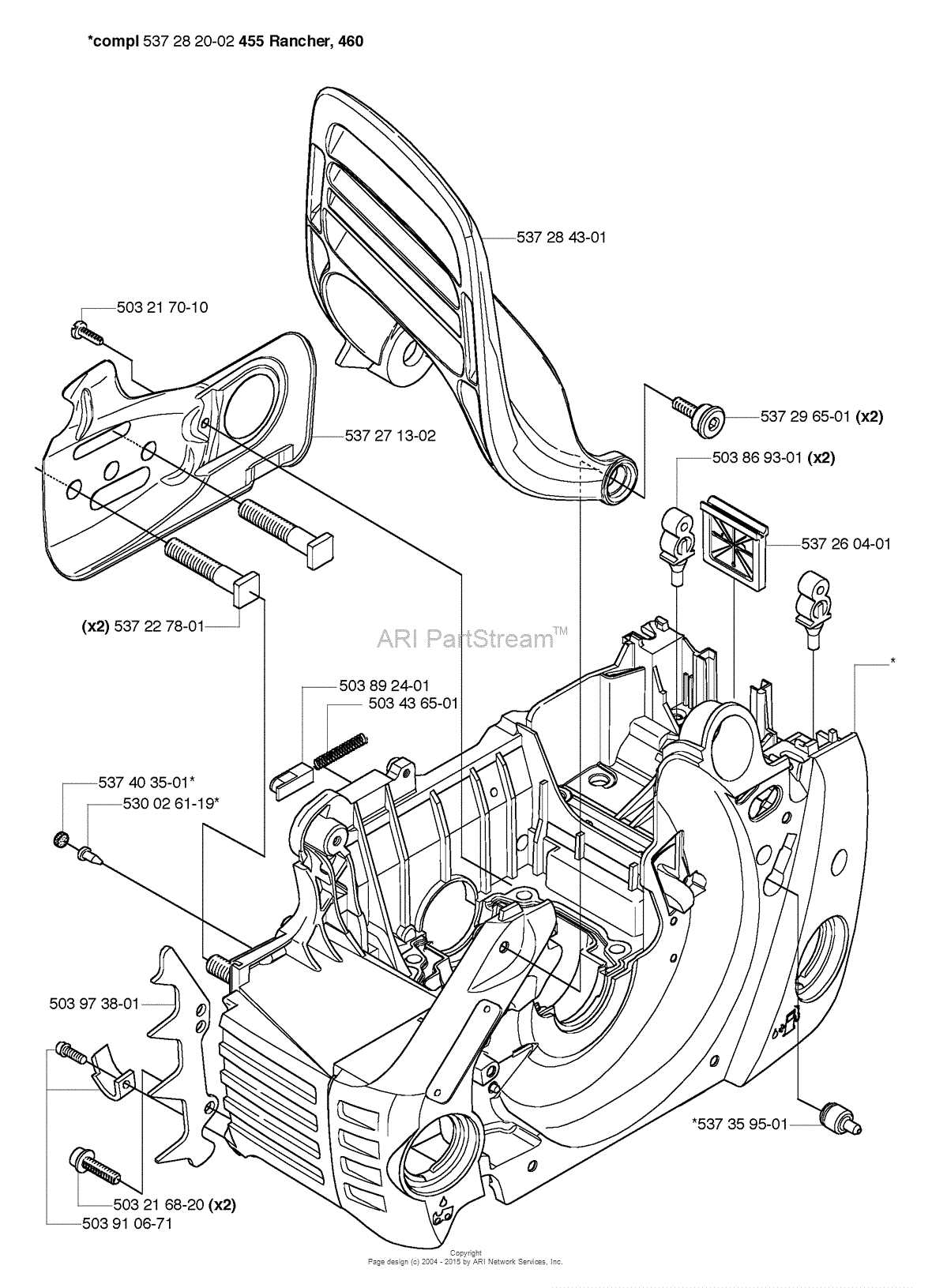 husqvarna 455 parts diagram