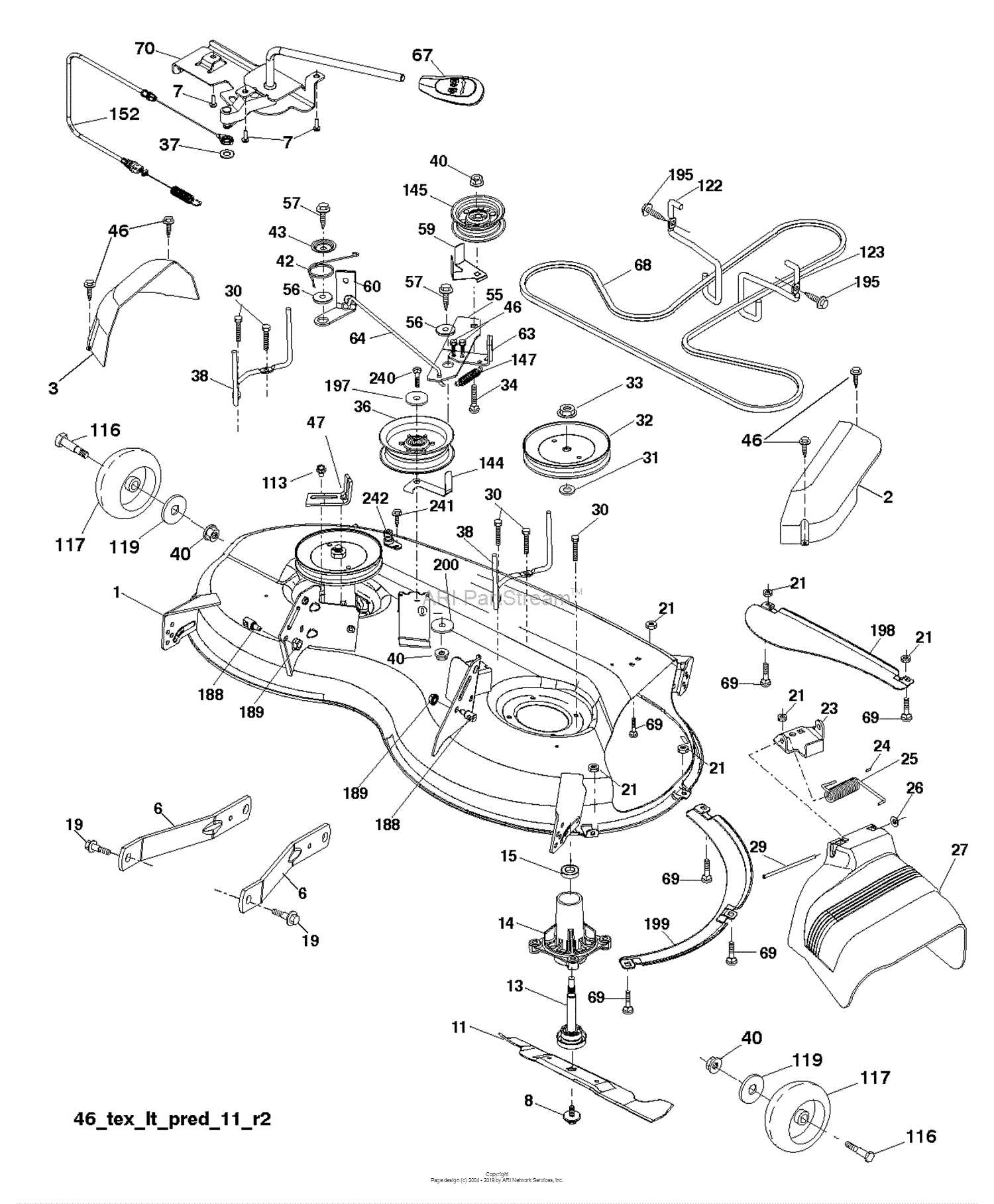 husqvarna 46 inch mower deck parts diagram