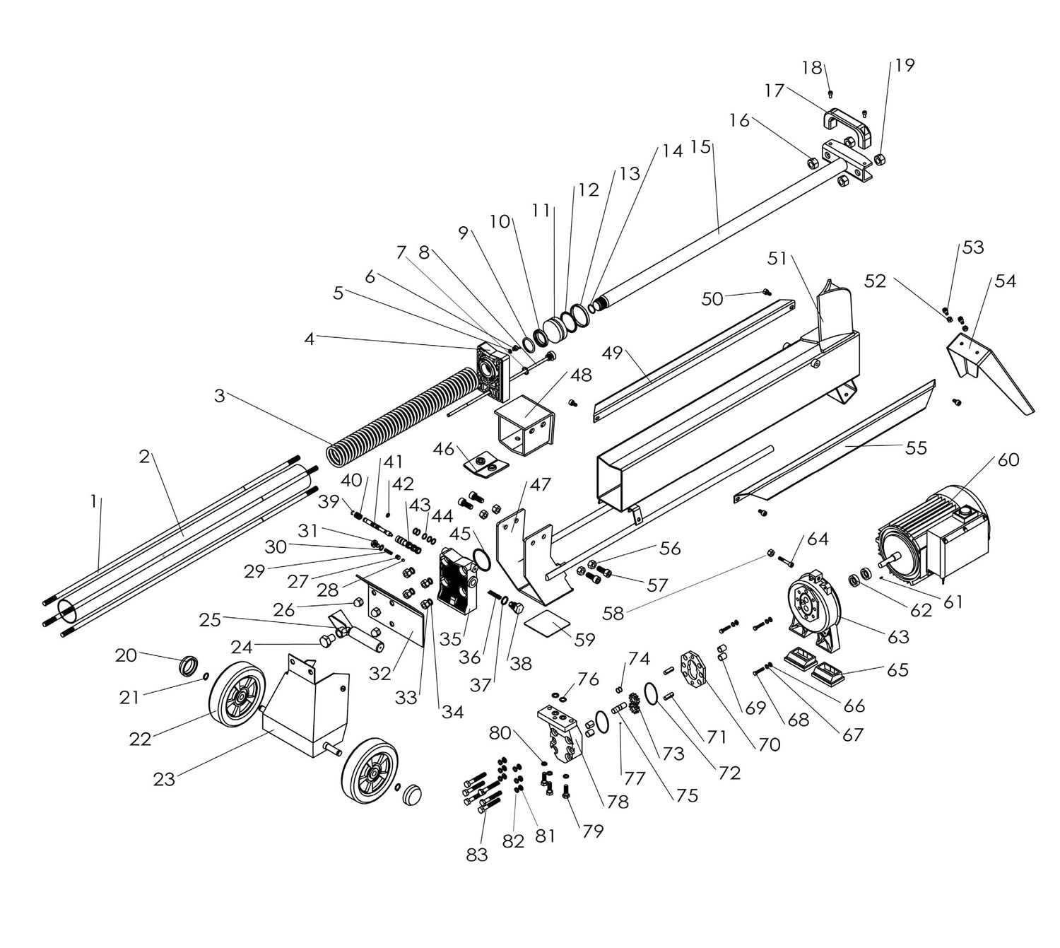 hydraulic log splitter parts diagram