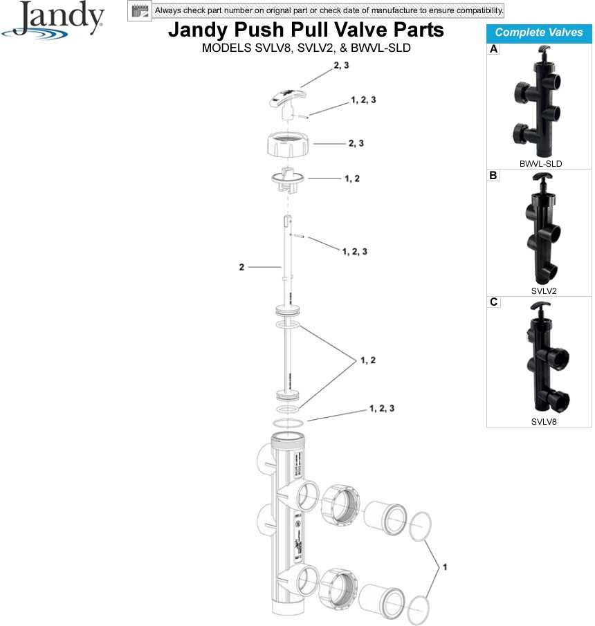 jandy valve parts diagram