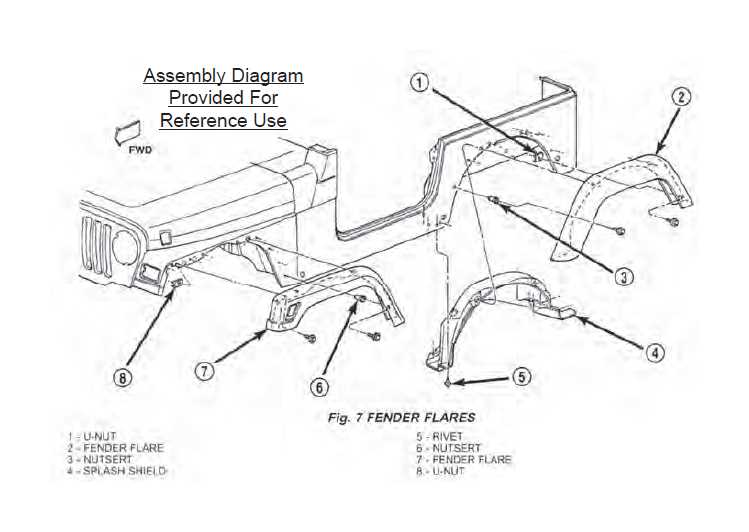 jeep wrangler body parts diagram