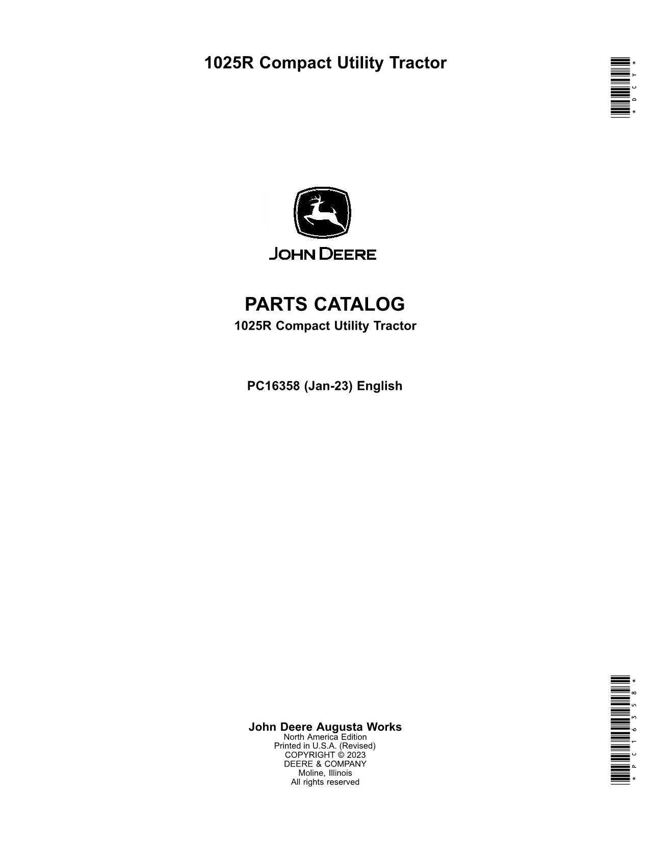 john deere 1025r parts diagram