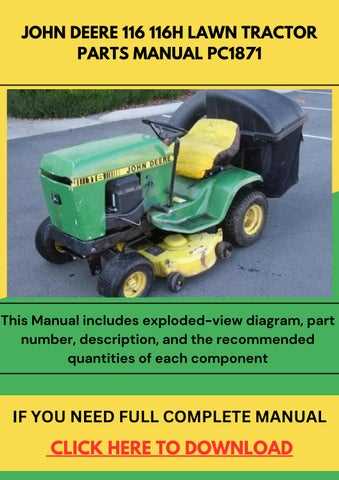 john deere 116 parts diagram