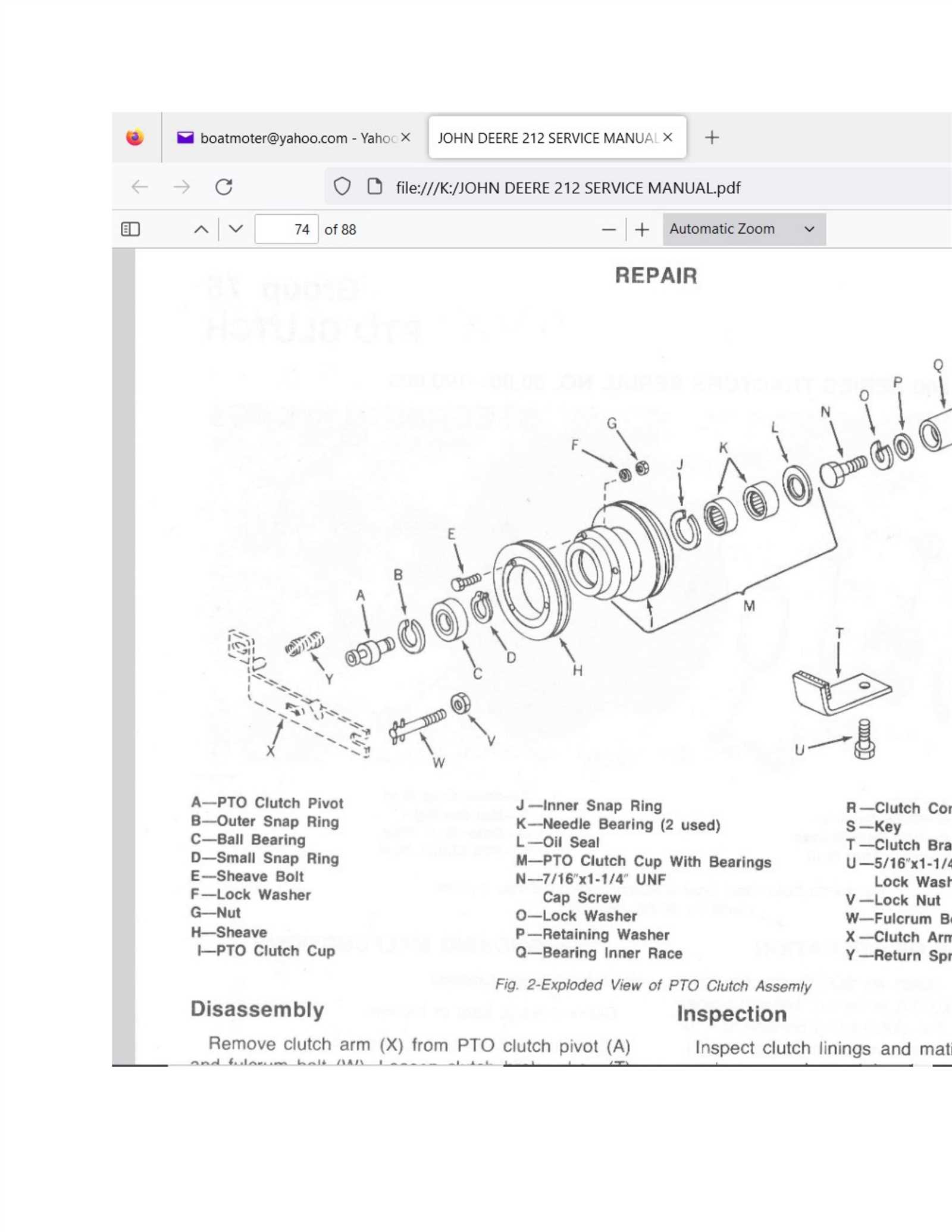 john deere 212 parts diagram