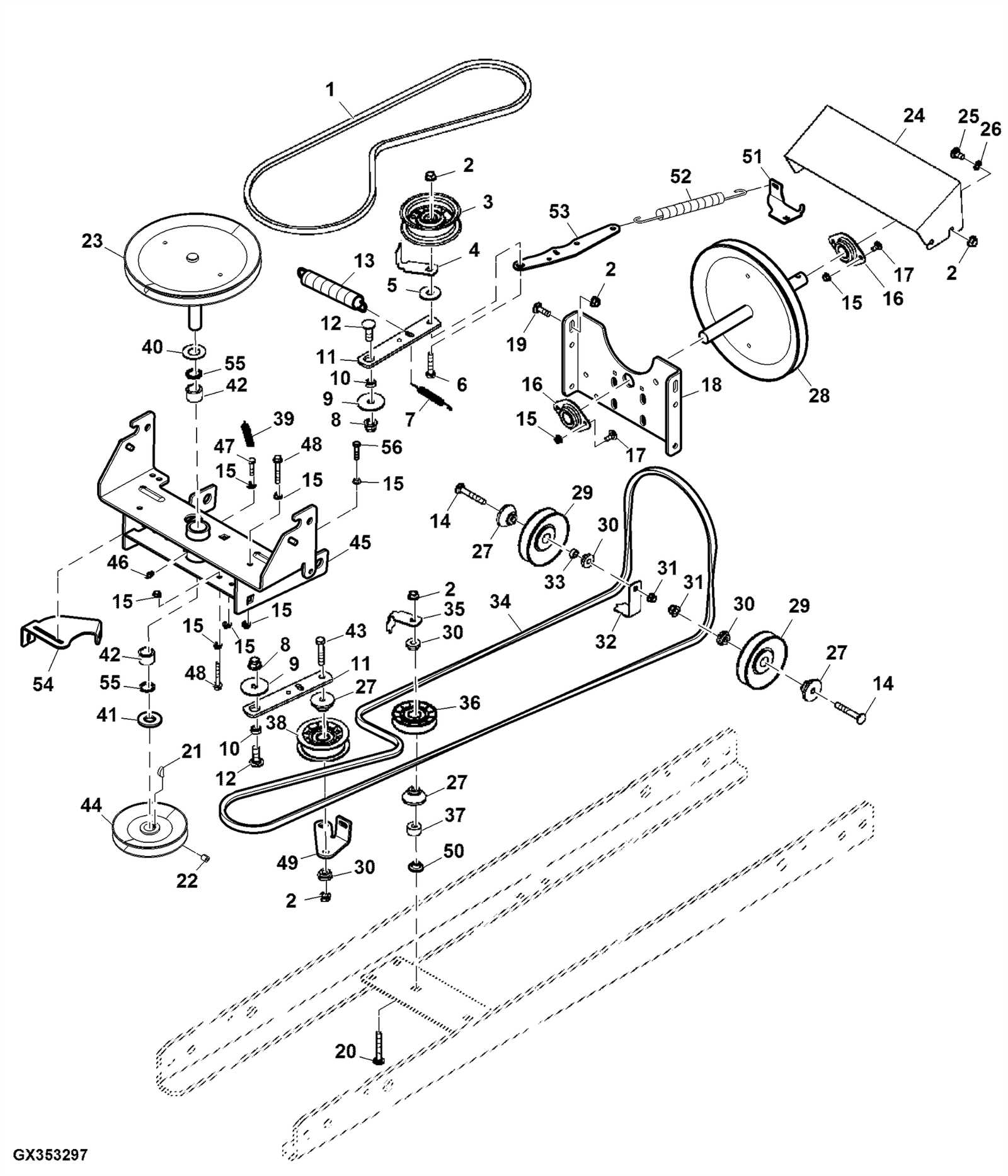 john deere 42 snow blower parts diagram