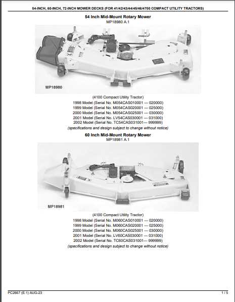 john deere 54 mower deck parts diagram