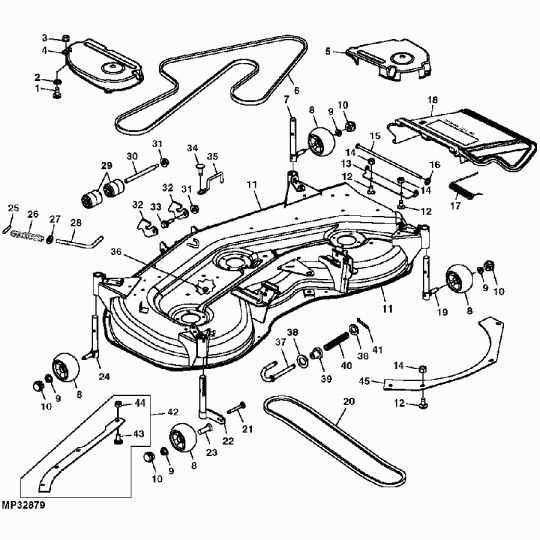 john deere 54 mower deck parts diagram