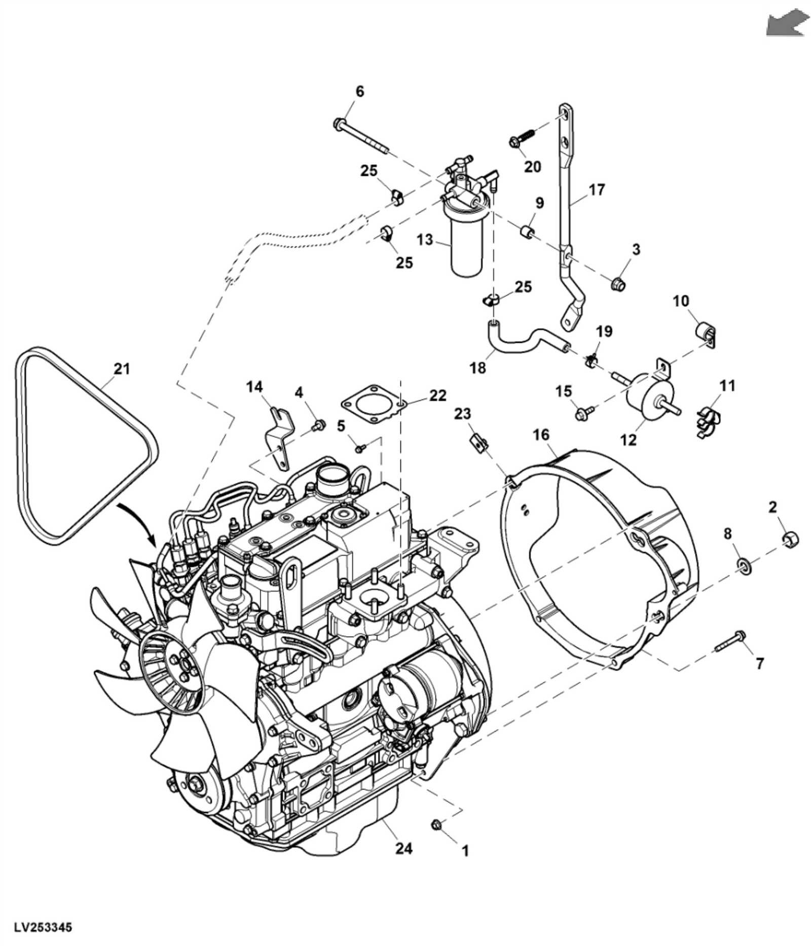 john deere 60d mower deck parts diagram