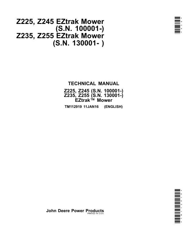 john deere z235 parts diagram