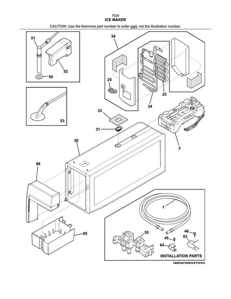 kenmore ice maker parts diagram