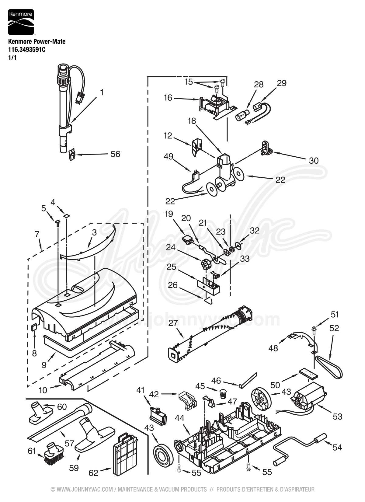 kenmore model 116 parts diagram