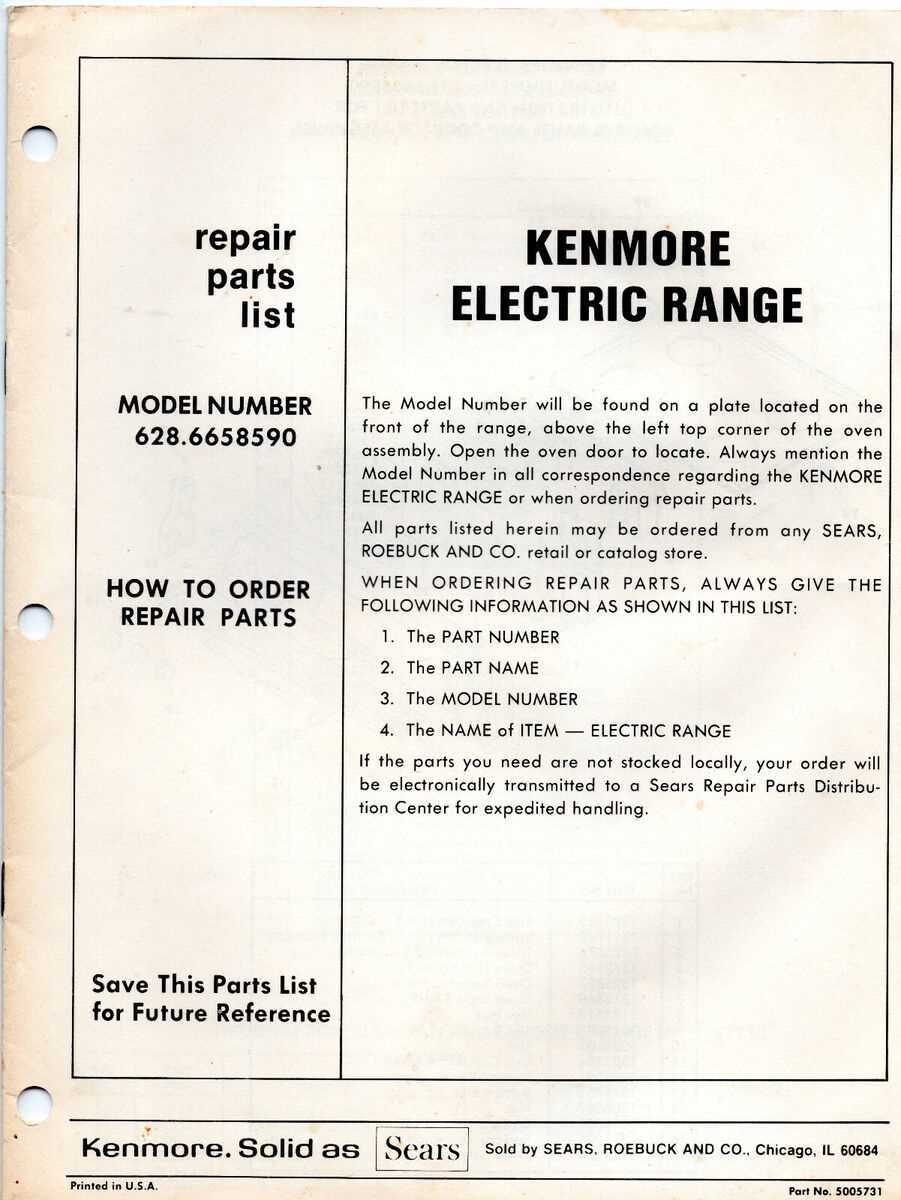 kenmore model 665 parts diagram