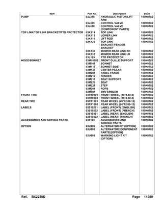 kubota bx2230 parts diagram