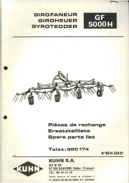 kuhn hay tedder parts diagram