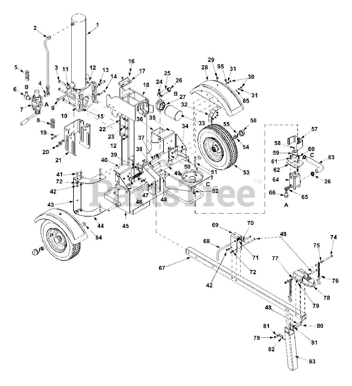 log splitter parts diagram