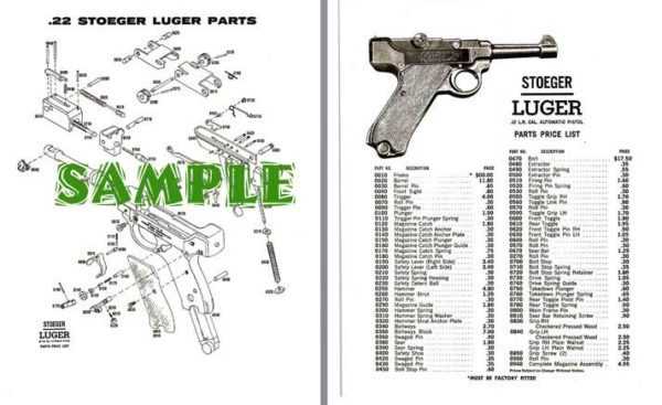 luger p08 parts diagram