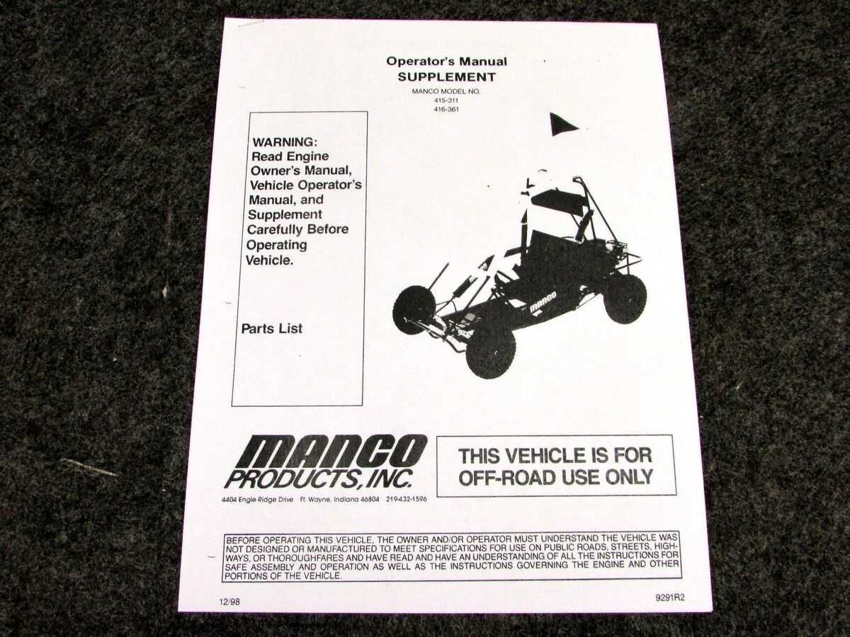 manco go kart parts diagram