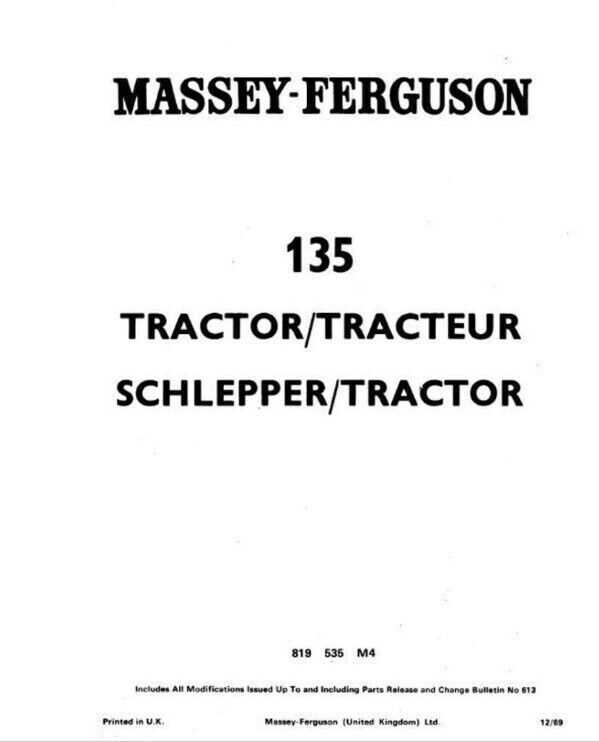 massey ferguson 135 parts diagram