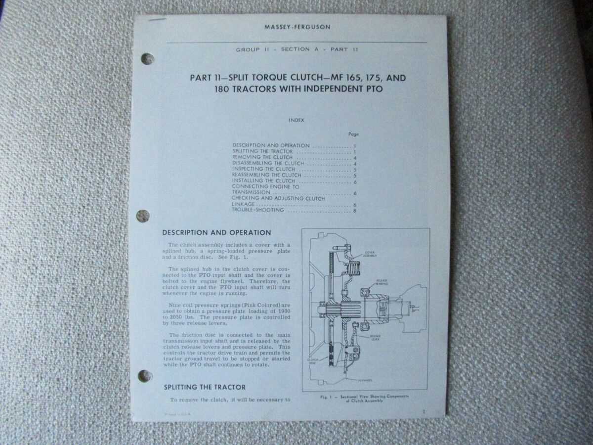 massey ferguson 175 parts diagram