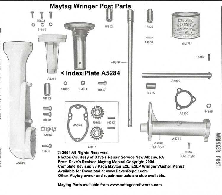 maytag wringer washer parts diagram