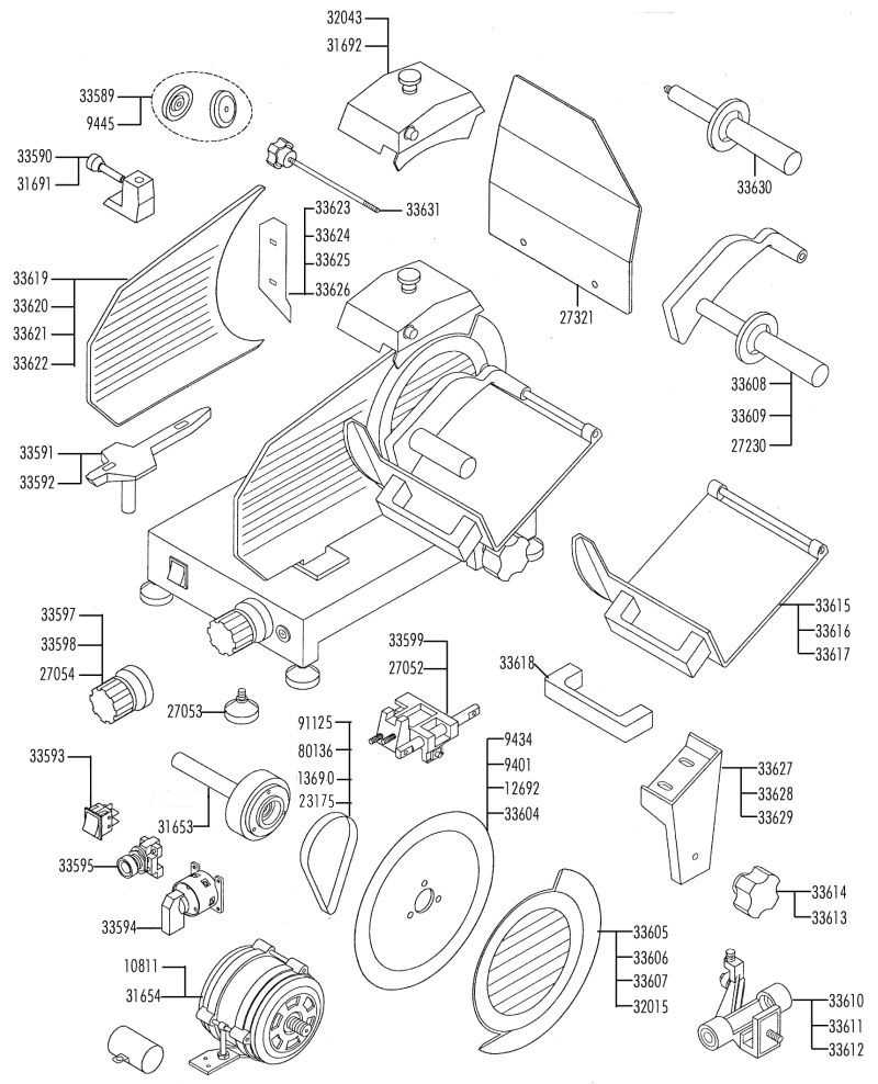 meat slicer parts diagram