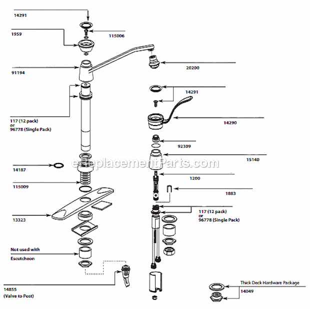 moen single handle kitchen faucet parts diagram