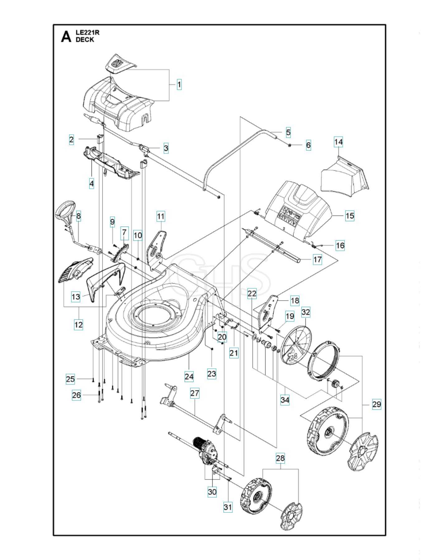 mower deck parts diagram