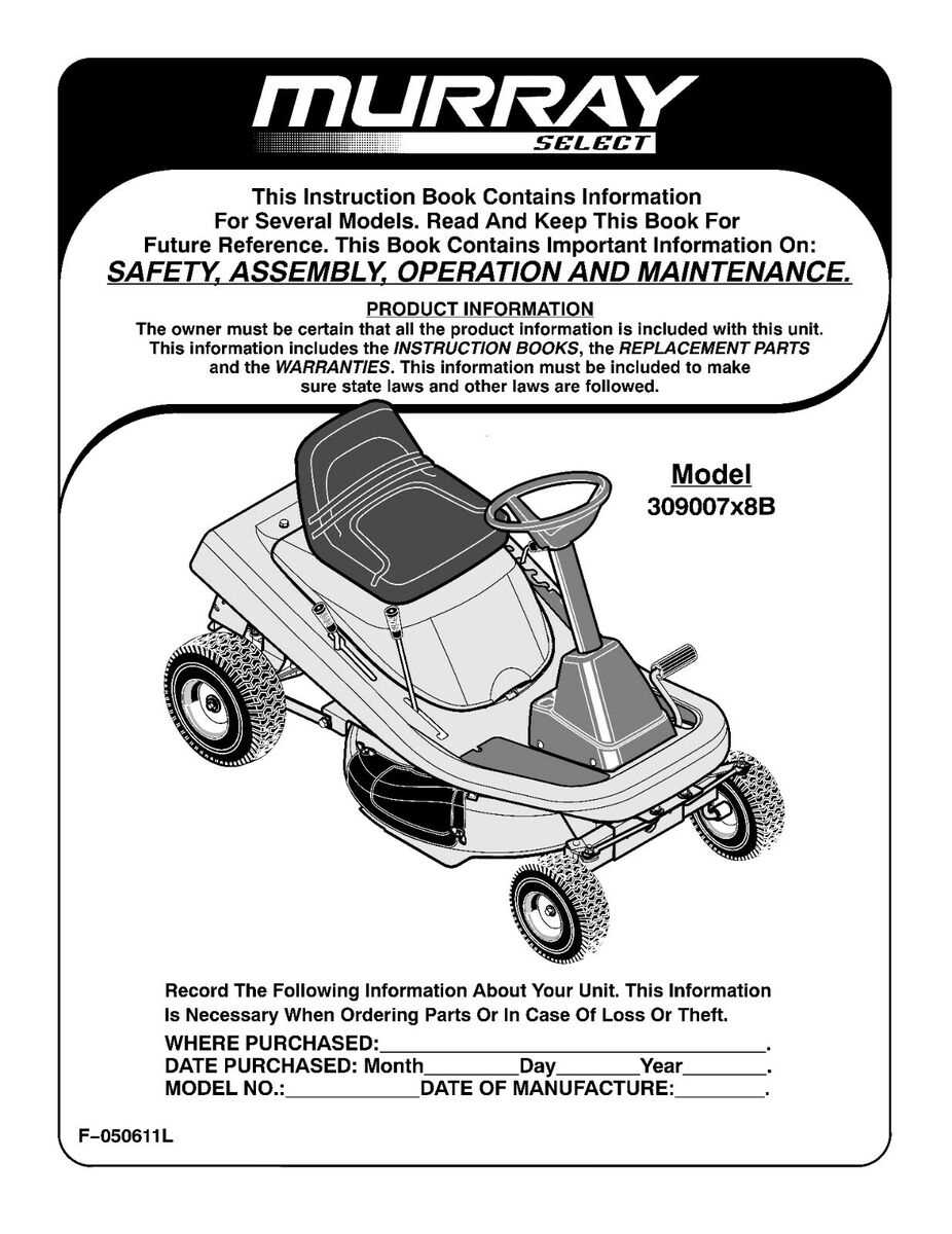 murray 30 inch riding mower parts diagram