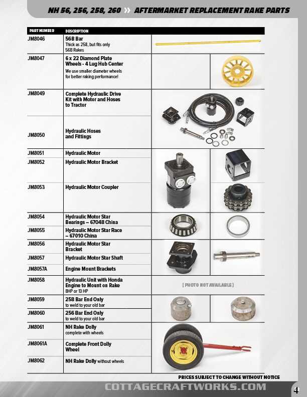 new holland 256 rake parts diagram