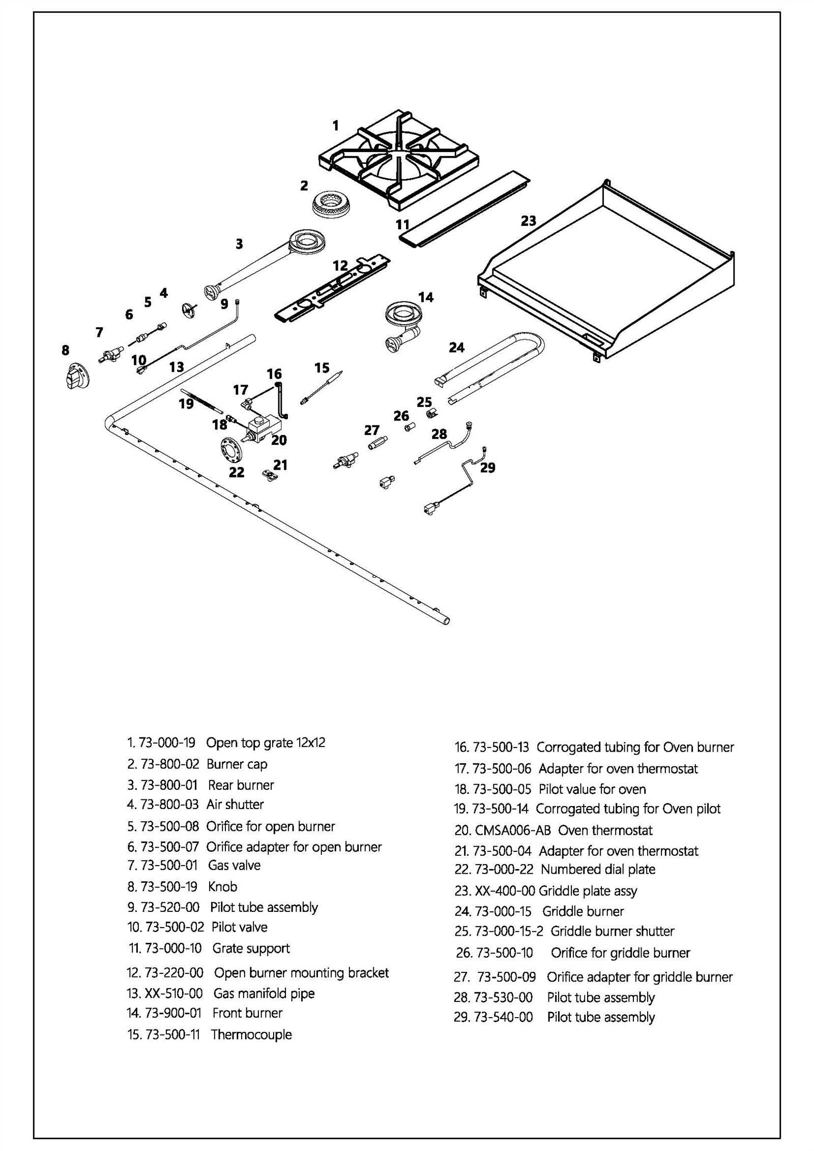 oven parts diagram