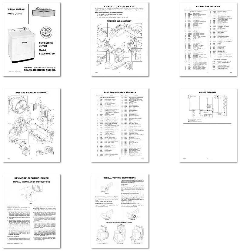 parts diagram for a kenmore dryer