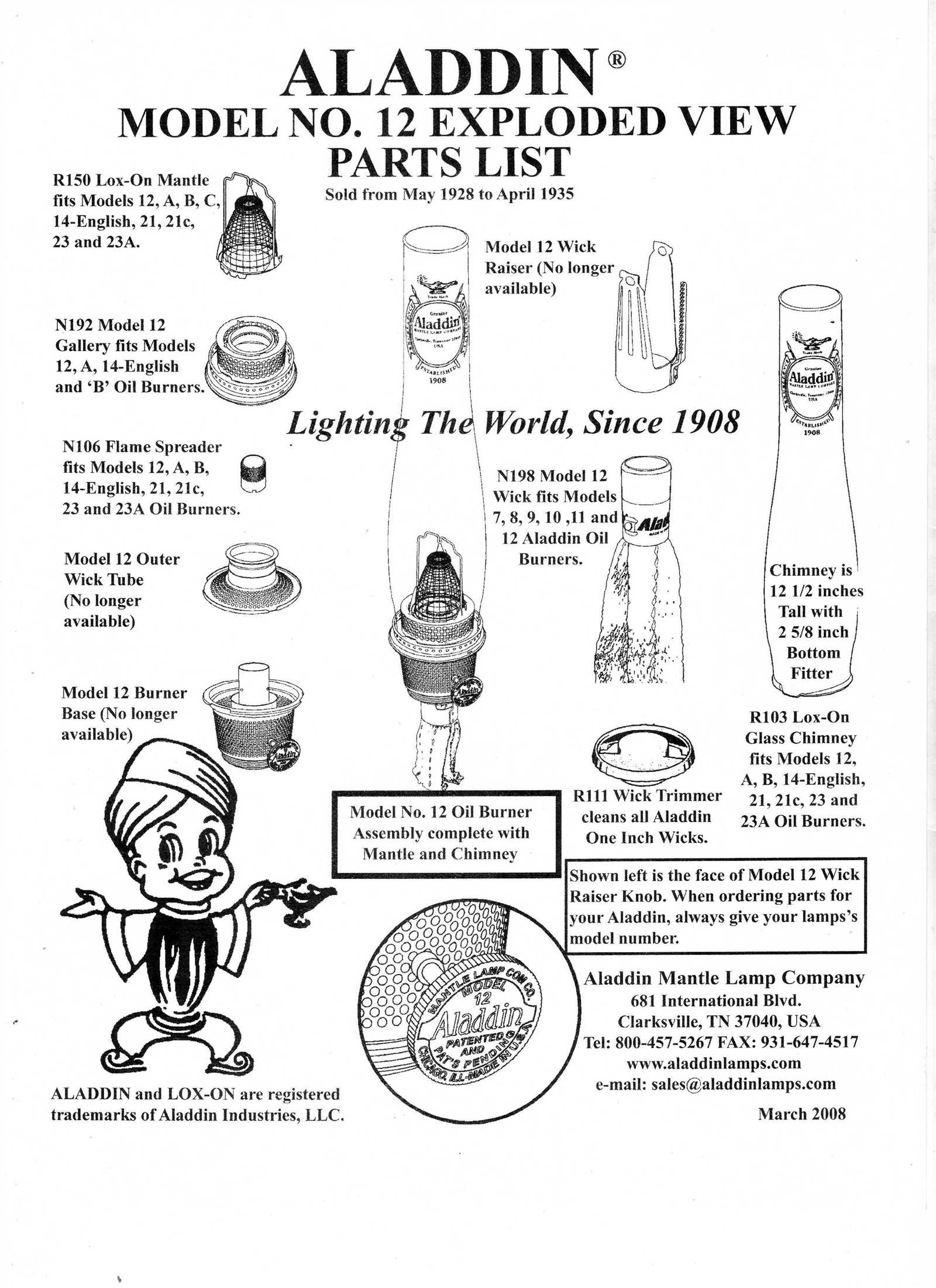 parts of a lamp diagram