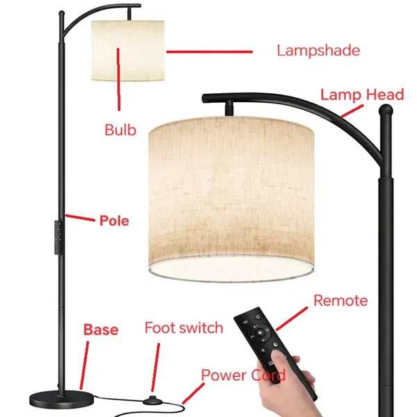 parts of a lamp diagram