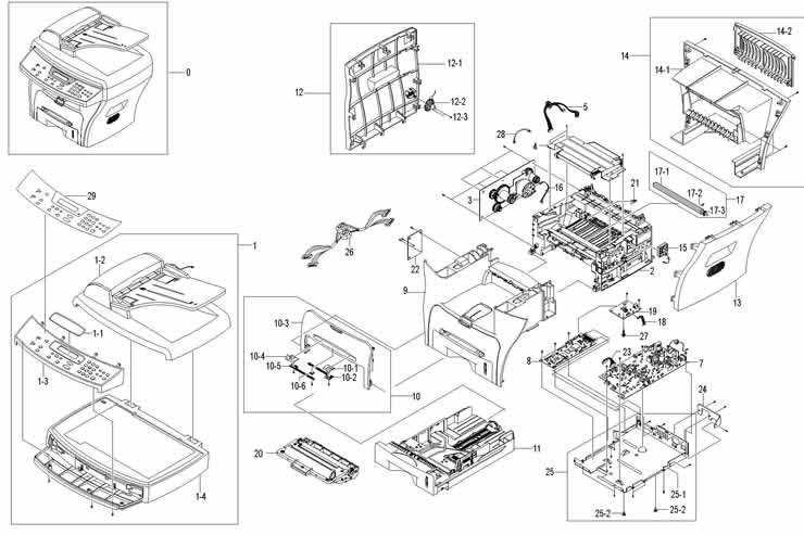 parts of a printer diagram