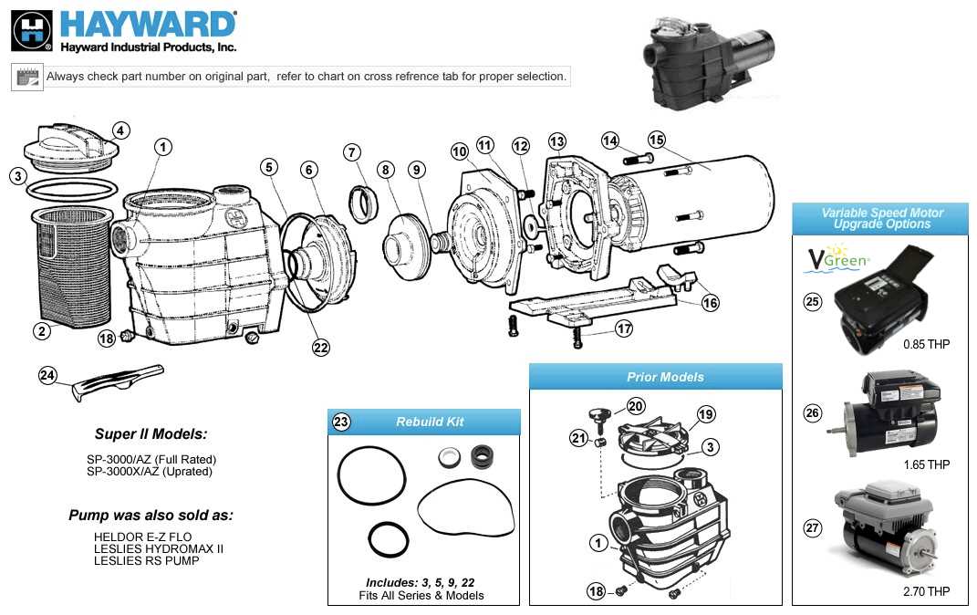 pool pump parts diagram