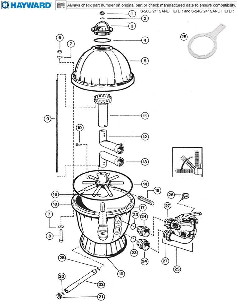 pool sand filter parts diagram