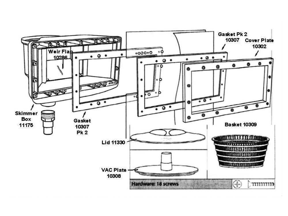 pool skimmer parts diagram