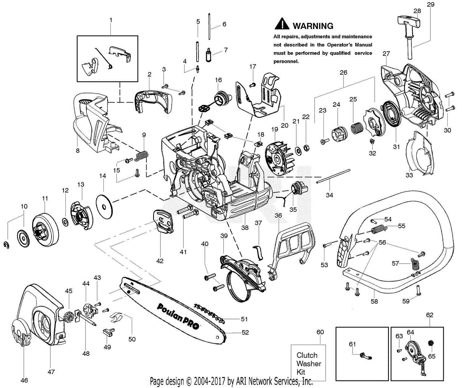 poulan pp4218a parts diagram