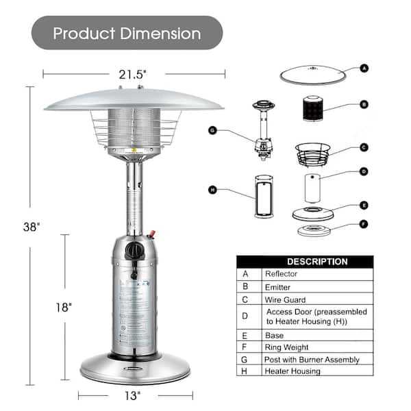 propane heater parts diagram