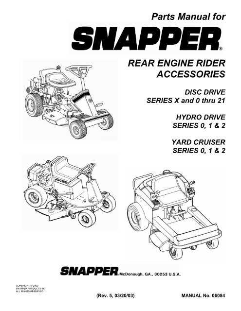 rear engine snapper riding mower parts diagram