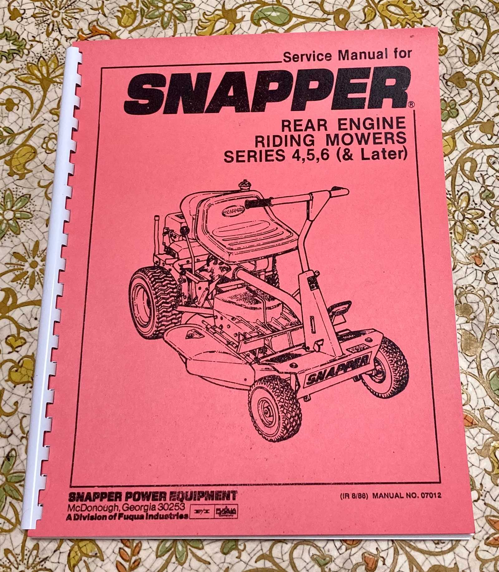 rear engine snapper riding mower parts diagram